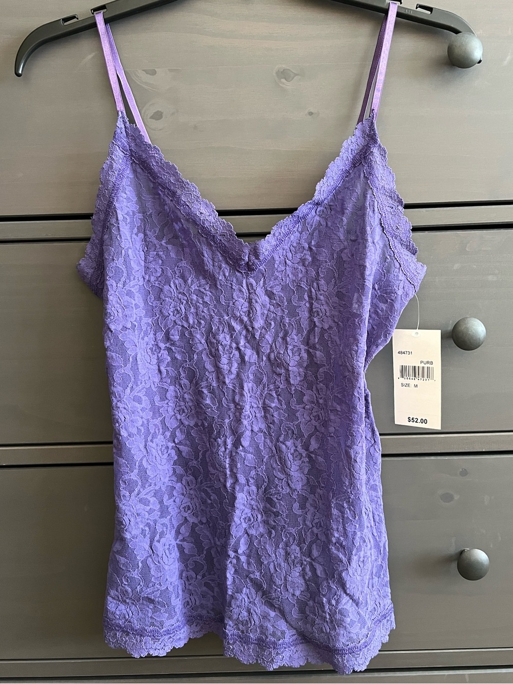 NWT Hanky Panky Signature Lace Classic Unlined Cami V Neck in Purple size M